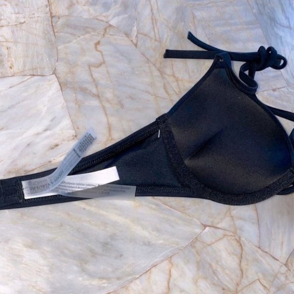 36A Halter BOMBSHELL ADD 2 CUPS Swimsuit  Black Bikini Swim Top New - Picture 7 of 7